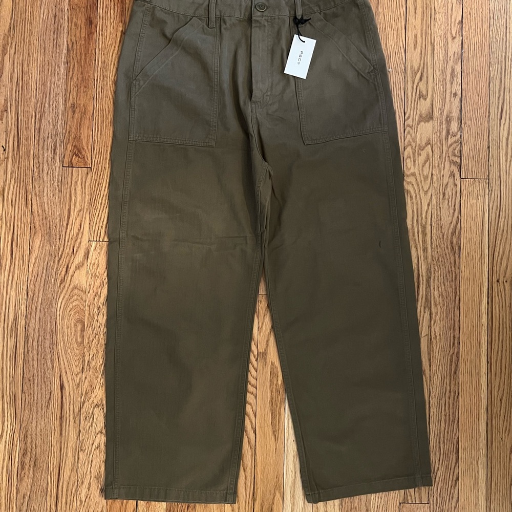 P & Co Olive Fatigue Pants 36 short NWT